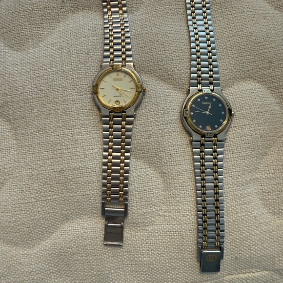 Gucci Dual-Tone Gold and Silver Watches - Picture 1 of 6